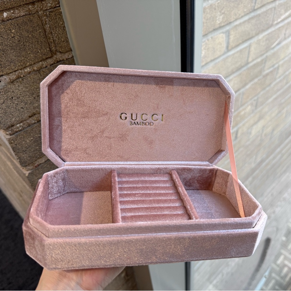 Gucci Pink Velvet Bamboo Jewelry Beauty Box - Picture 3 of 3